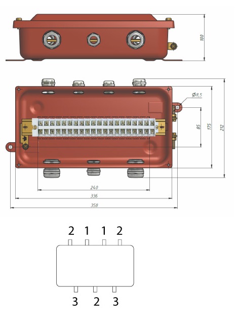 Коробка соединительная КС-20 УХЛ1,5 IP65 латунный ввод
